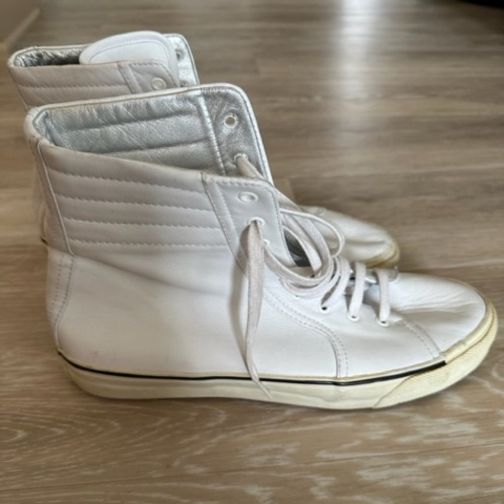 New Vintage Dior Homme Men's Luxe Leather Converse High Tops Size 45 Eur